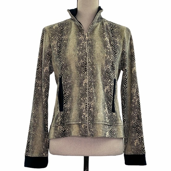 SNAKESKIN Print Long Sleeve Full Zip Jacket - Picture 1 of 10